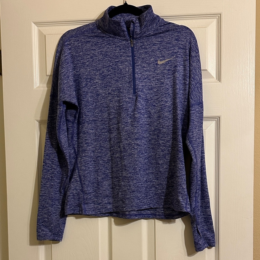Nike Running Dri-fit Quarter Zip Top Blue Marled